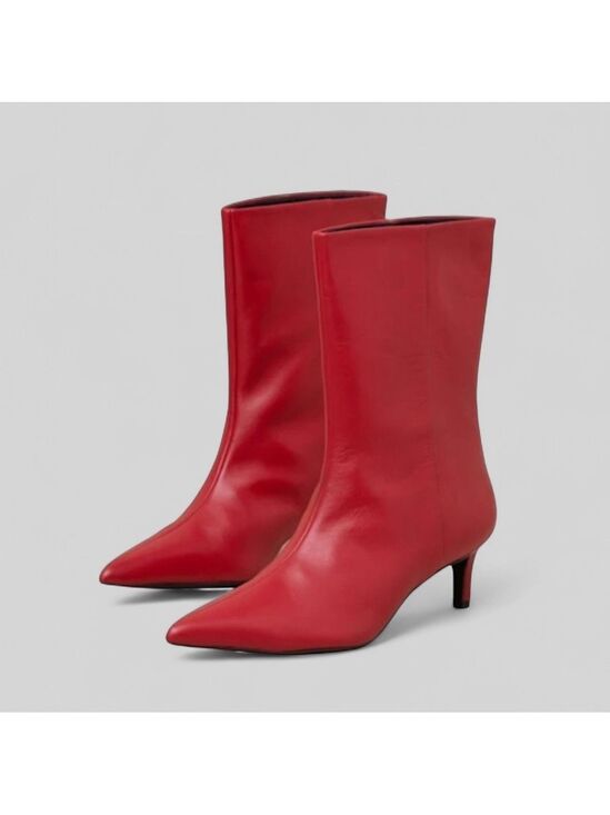 SEYCHELLES-Game Changer Red Leather Pointed-Toe Boots-size 7.5-new Retail $179 - Picture 3 of 8
